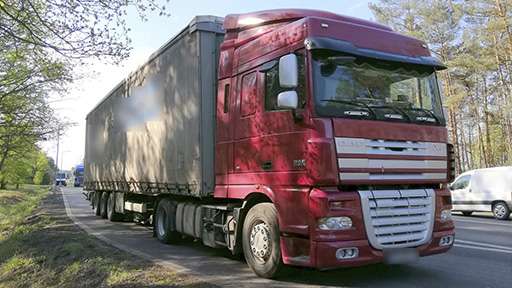 В Польше задержан грузовой автомобиль с неисправной тормозной системой