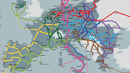 ЕС обновил индикативные карты автомобильных и железнодорожных путей. Включены маршруты по Украине, исключены из РФ и РБ.