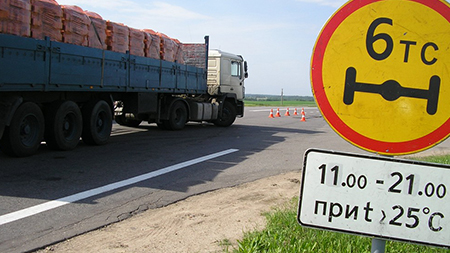 С 25 мая на автодорогах Беларуси вводятся временные ограничения нагрузок на оси