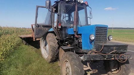 В Барановичском районе произошло ДТП. Трактор «отправил» Ford в кукурузу